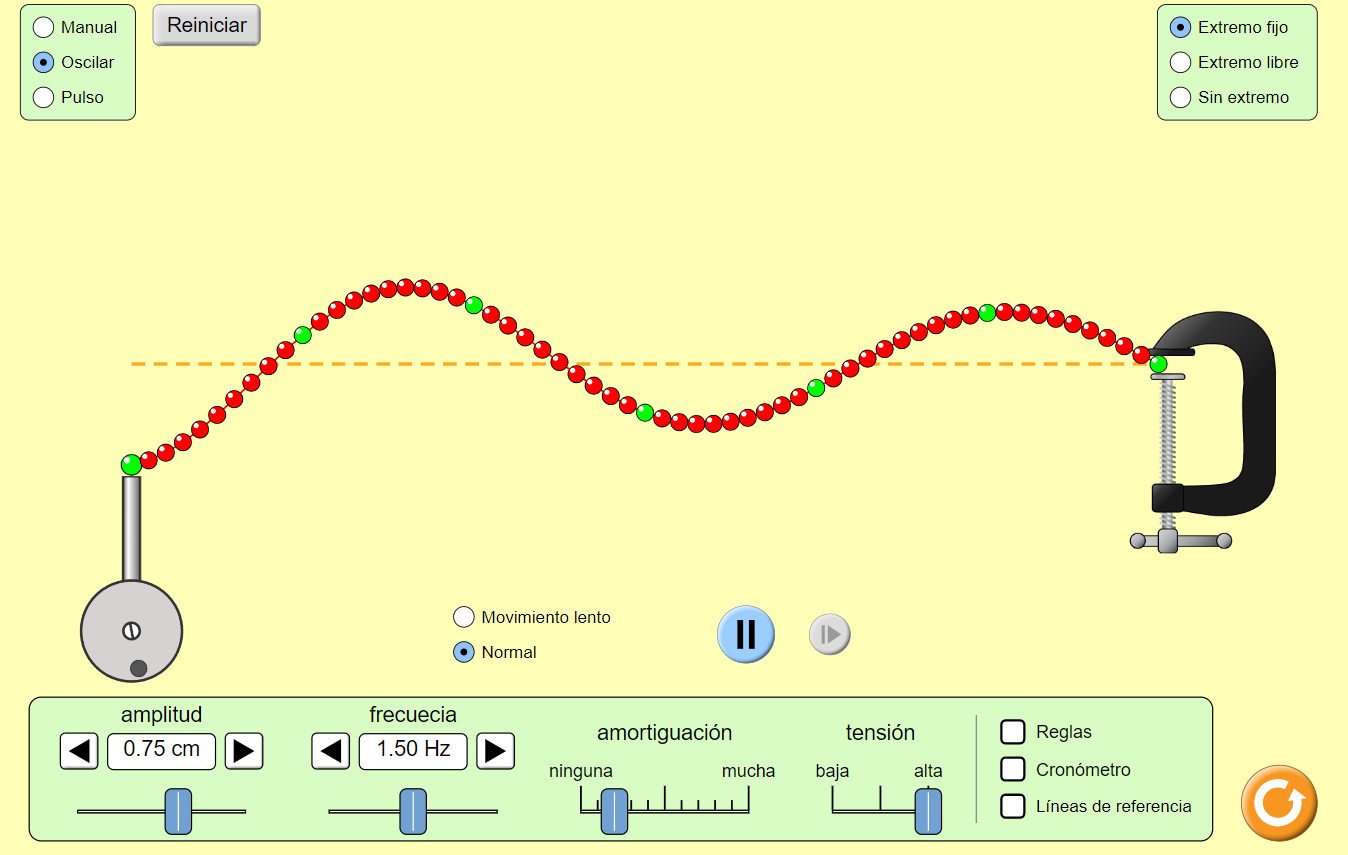Simulación PhET - Ondas en una cuerda