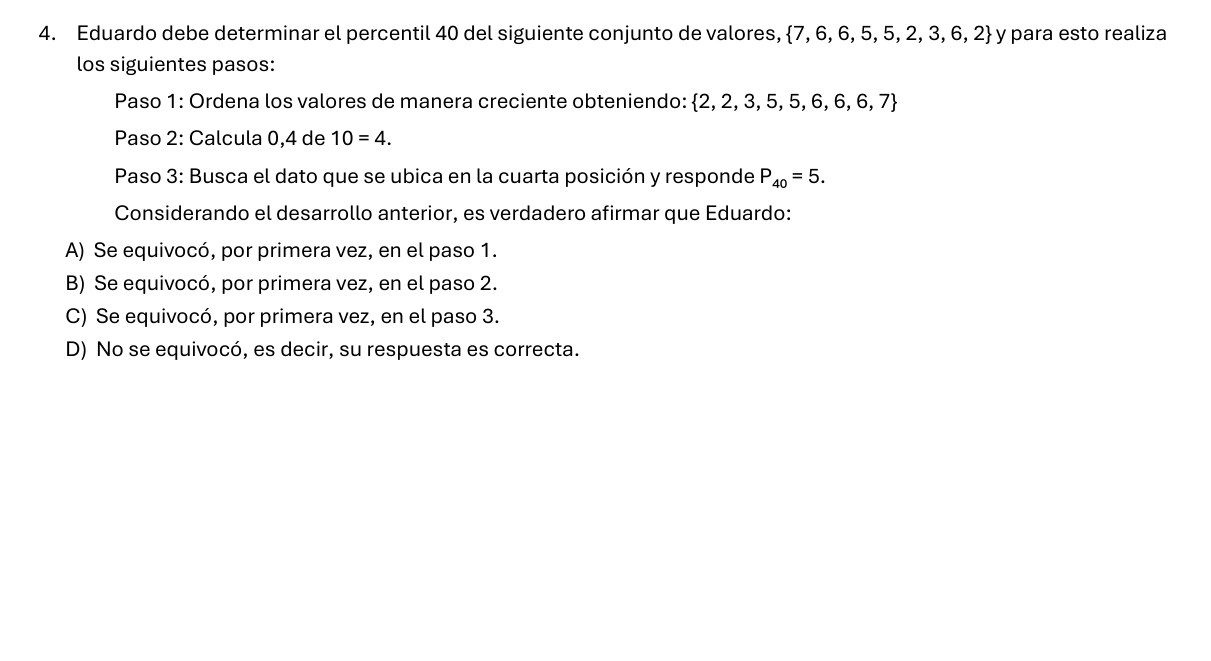 Enunciado original de la pregunta 4
