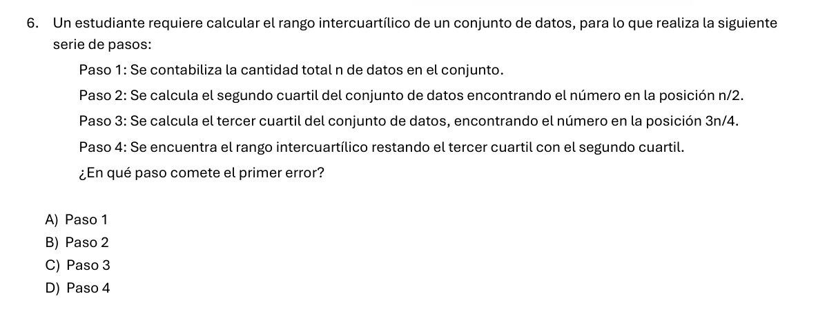 Enunciado original de la pregunta 6