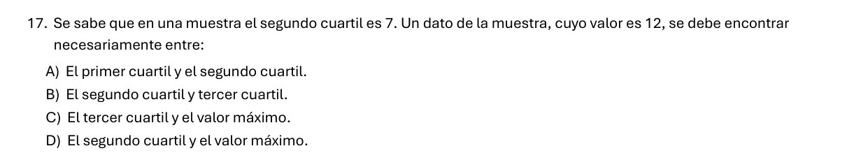 Enunciado original de la pregunta 17